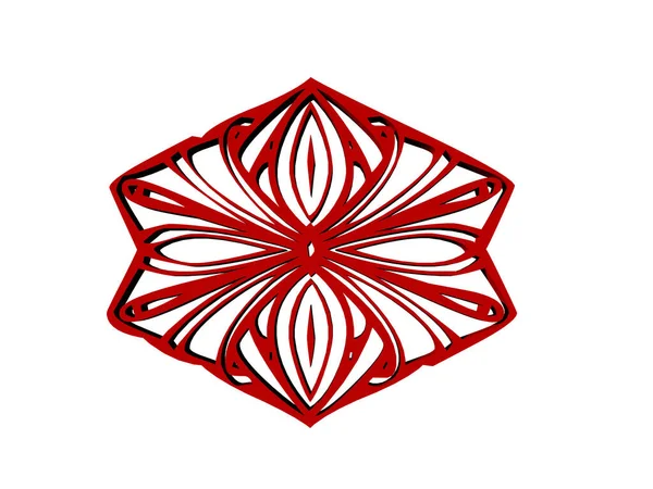 Красный Круглый Цветок — стоковое фото