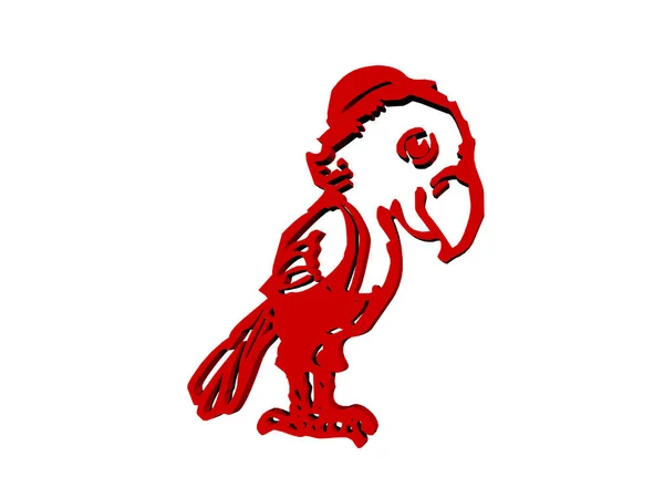 Červená Roztomilá Komiksová Ptáci — Stock fotografie