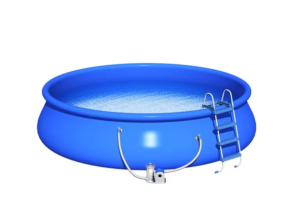 Piscina Redonda Azul Con Agua — Foto de Stock