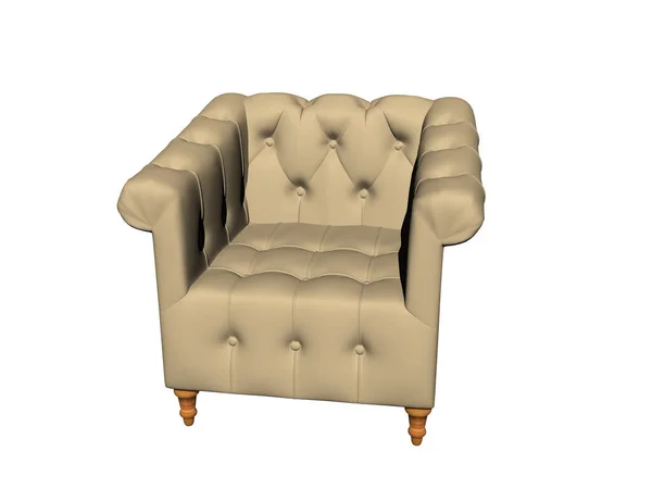 舒适的旧软垫扶手椅 — 图库照片