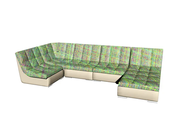 Ταπετσαρισμένος Καναπές Στο Σαλόνι — Φωτογραφία Αρχείου
