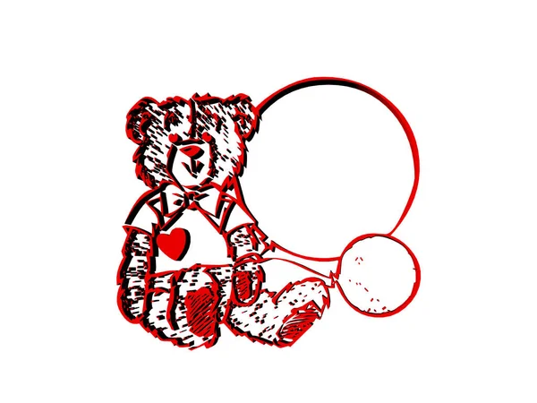 Roter Süßer Comic Bär — Stockfoto