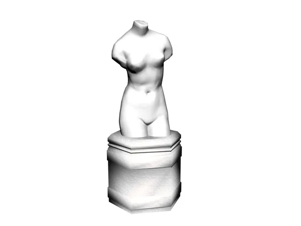 Torso Feminino Feito Mármore Branco — Fotografia de Stock