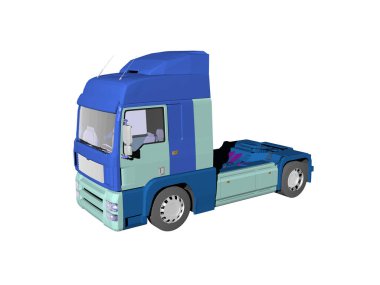 Büyük bir kamyonun traktörü.