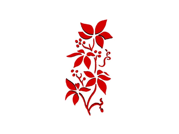 Roșu Drăguț Benzi Desenate Flori — Fotografie, imagine de stoc