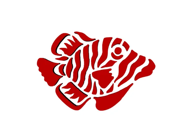 Czerwony Słodkie Komiks Ryba — Zdjęcie stockowe