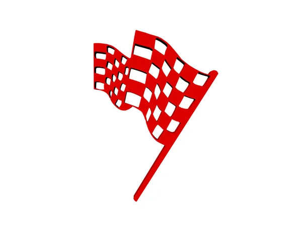 Araba Yarışında Başlangıç Bayrağının Kırmızı Sembolü — Stok fotoğraf