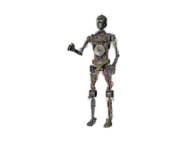 Büyük ağır metalik insansı robot