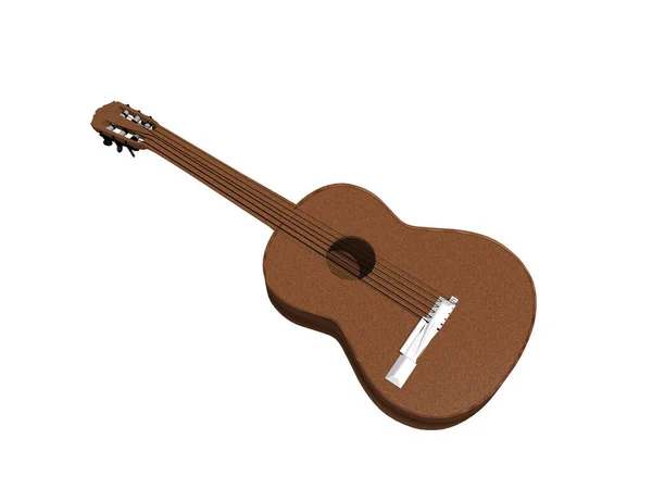 Guitarra Madera Para Jugar Alrededor Fogata — Foto de Stock