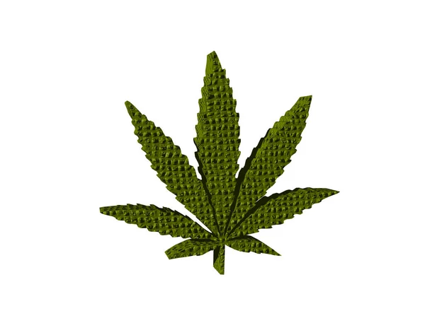 Grünes Hanfblatt Als Symbol Für Drogen — Stockfoto