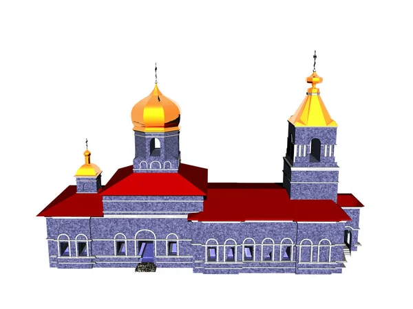 Igreja Russa Com Cúpulas Cebola Dourada — Fotografia de Stock