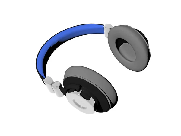 Blue Headphones Radio Transmission — Stock Photo, Image