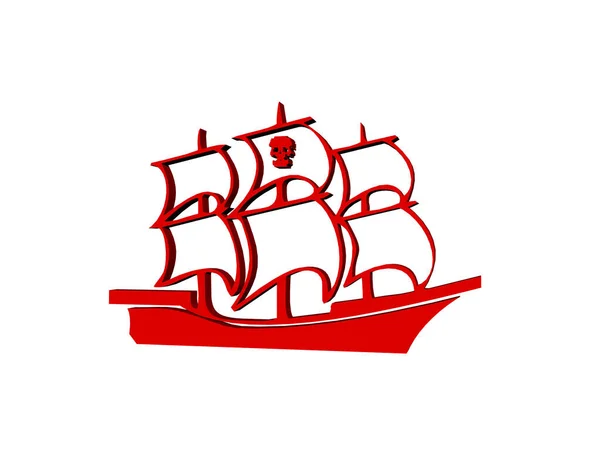 船舶和游艇的红色标志 — 图库照片
