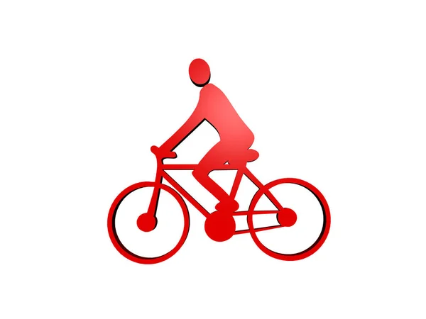 Red Outlines Athletes Symbol — Stock Photo, Image