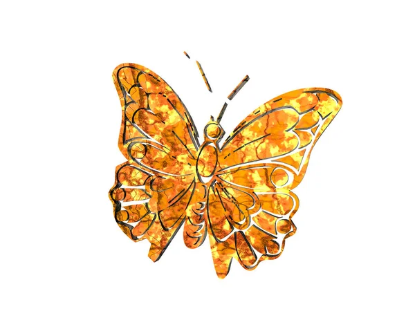 Mariposa Cómic Lindo Dorado —  Fotos de Stock