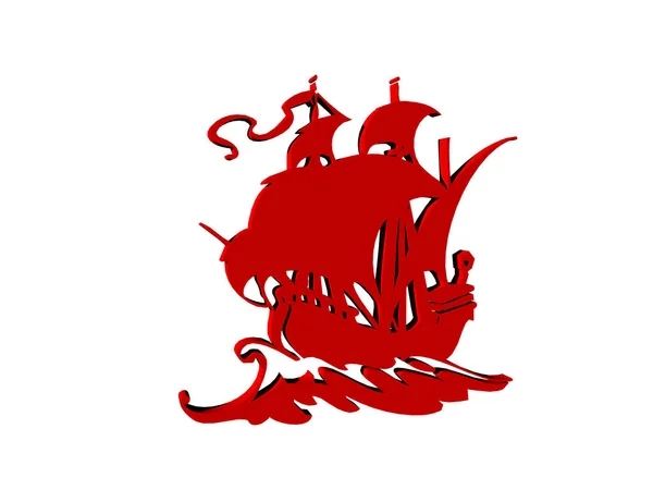 Rote Symbole Von Schiffen Und Yachten — Stockfoto