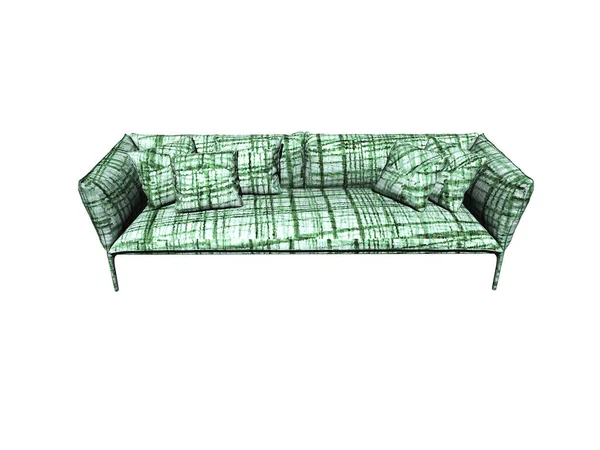 Green Upholstered Lounger Metal Legs — Stock Photo, Image