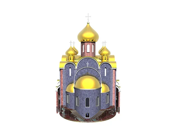 Iglesia Rusa Con Cúpulas Cebolla Dorada — Foto de Stock