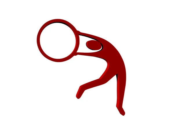 Red Outlines Athletes Symbol — Stock Photo, Image