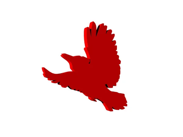 Roter Süßer Komischer Vogel — Stockfoto