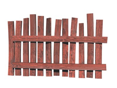 old wooden crooked garden fence clipart