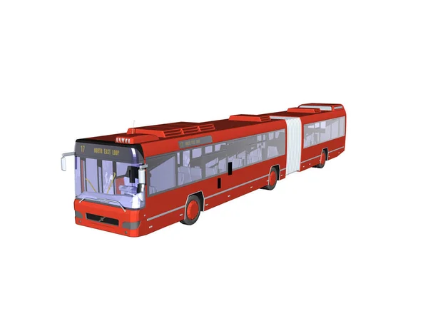 Красный Городской Автобус Городском Движении — стоковое фото