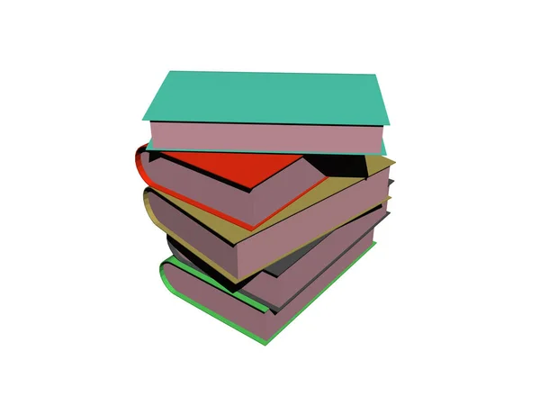 Montón Libros Con Literatura Inteligente — Foto de Stock