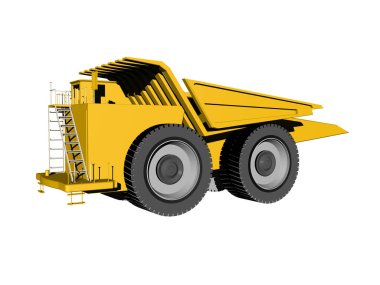 Madencilikte sarı damperli kamyon