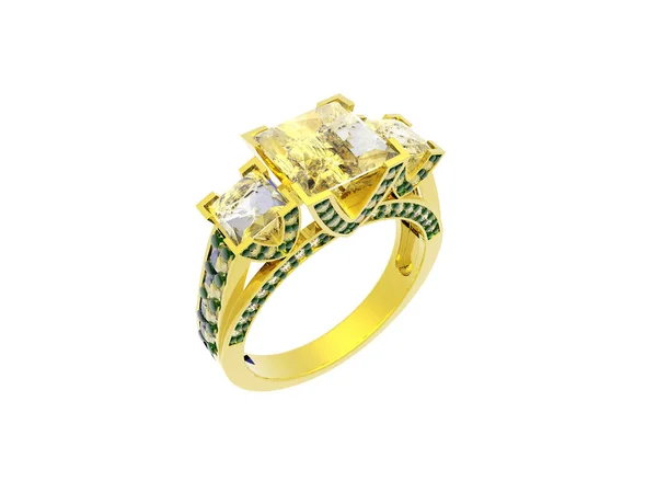 Gold Ring Precious Stones — Stock Photo, Image