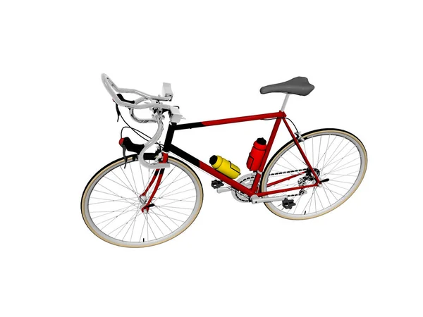 Κόκκινο Ποδήλατο Τιμόνι Αθλητισμού — Φωτογραφία Αρχείου