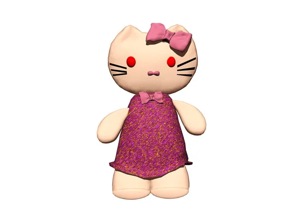 Toy Cat Figure Sewn Fabric — Stock Photo, Image