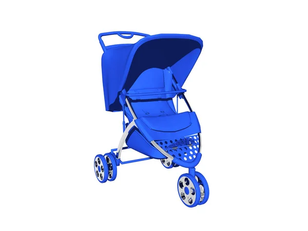 Blauer Kinderwagen Mit Griff Und Rädern — Stockfoto