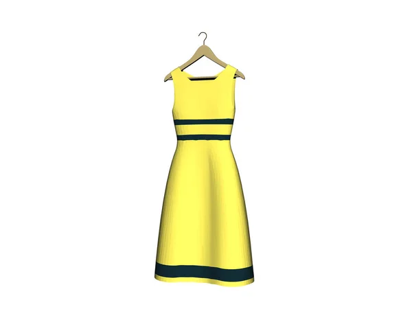 Желтое Вечернее Платье Вешалке — стоковое фото