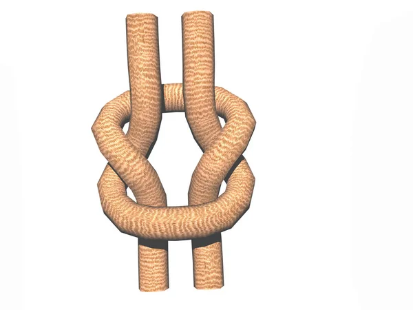 Мотузковий Вузол Єднання Шнурів — стокове фото