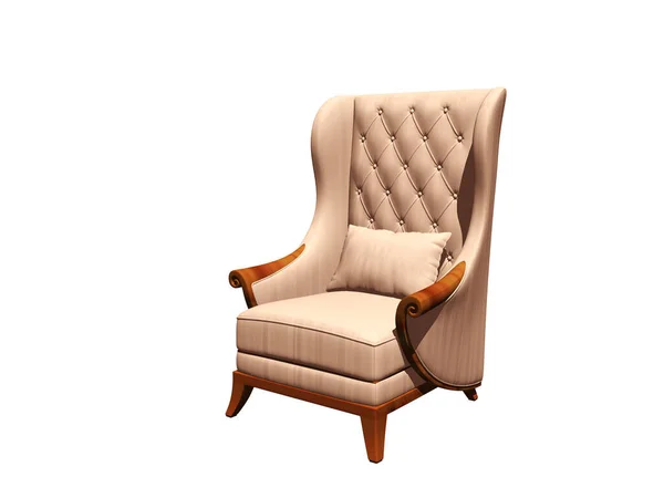 旧的舒适的软垫扶手椅 — 图库照片