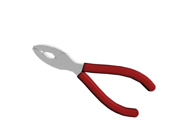 Silver Pliers Red Handles — Stock Photo, Image