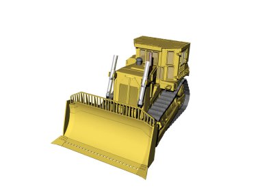 inşaat sahasında sarı buldozer