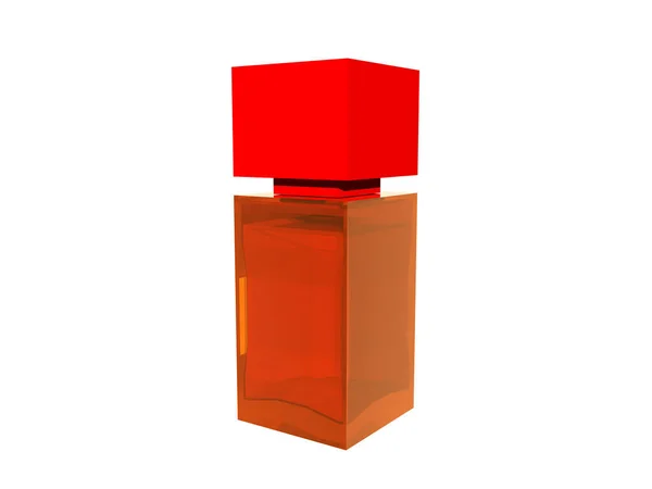 Garrafa Quadrada Laranja Para Perfume — Fotografia de Stock