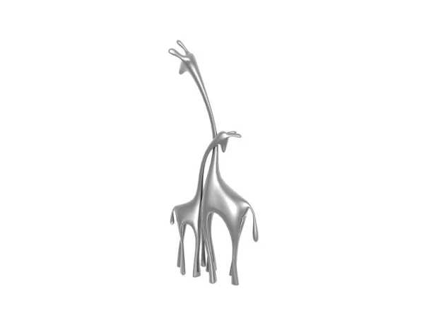 Due Giraffe Intrecciate Come Una Statuetta — Foto Stock