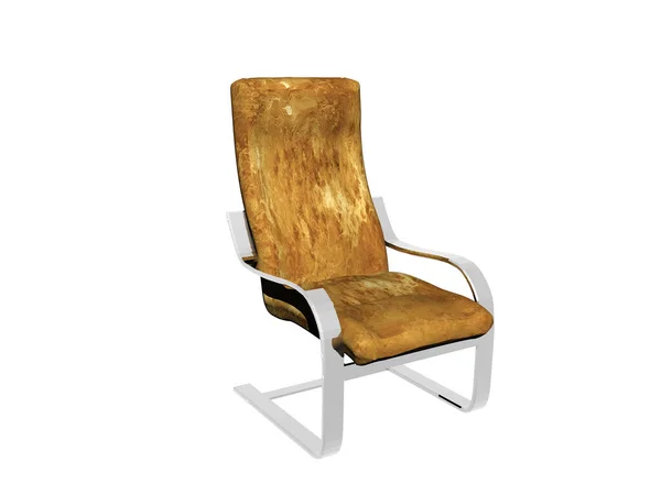 Kantoorstoel Met Metalen Frame Bruin Leer — Stockfoto