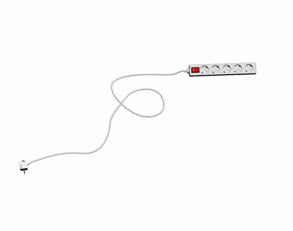 Uzun Kabloyla Çoklu Soket Priz — Stok fotoğraf