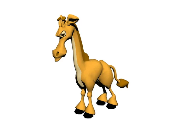 黄色い面白い漫画の馬 — ストック写真