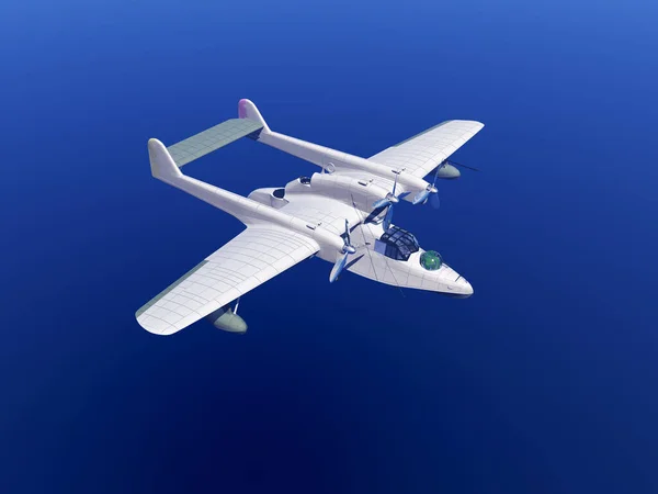 Propeller Transport Plane Flies Sky — Stock Photo, Image