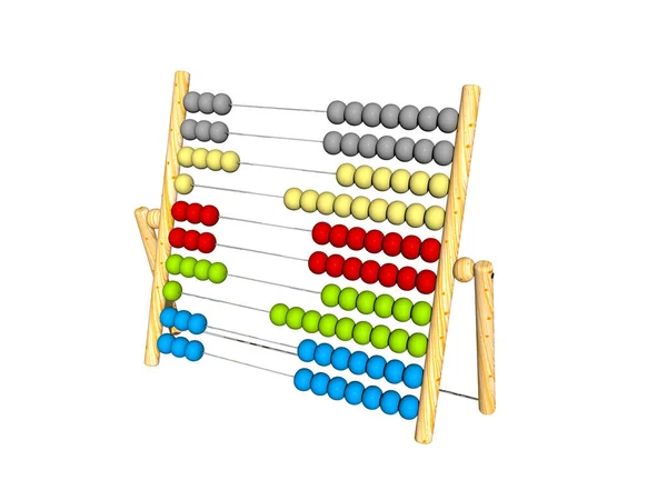 Kleurrijke Abacus Met Gekleurde Kralen — Stockfoto