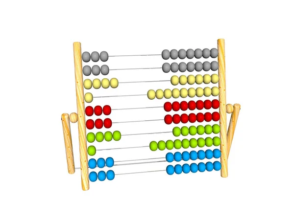 Kleurrijke Abacus Met Gekleurde Kralen — Stockfoto