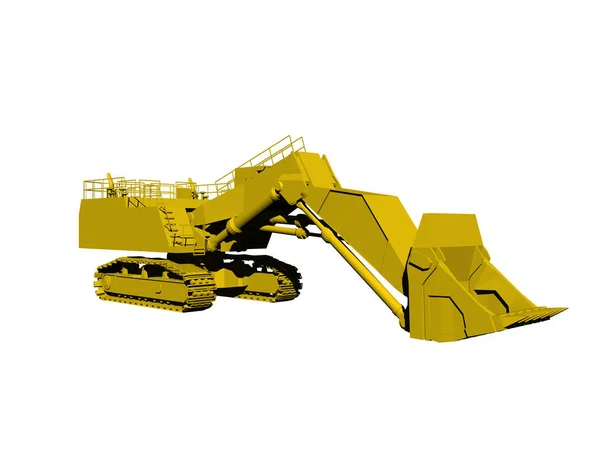 Escavadora Amarela Canteiro Obras — Fotografia de Stock