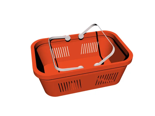 colored plastic shopping basket with metal handle