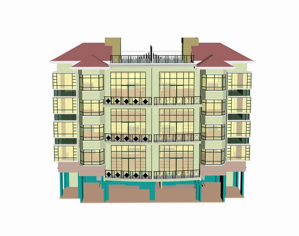 Stort Flervåningshus Komplex — Stockfoto