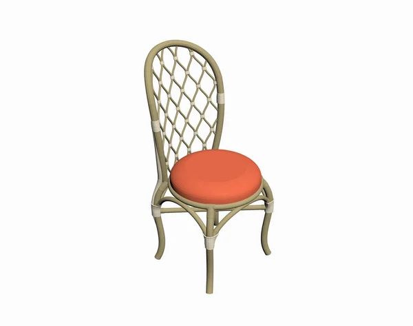 Chaise Antique Avec Revêtement Orange — Photo