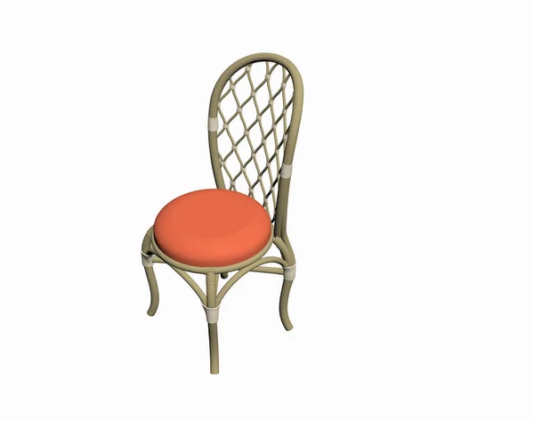 Chaise Antique Avec Revêtement Orange — Photo